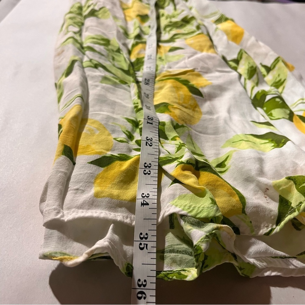 LOFT Lemon Print Mini Dress - Yellow and Green sz 12 - Picture 14 of 14
